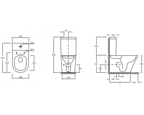 ETAB232-00 RODIN+ Бачок с нижним подводом воды RU ETAB232-00