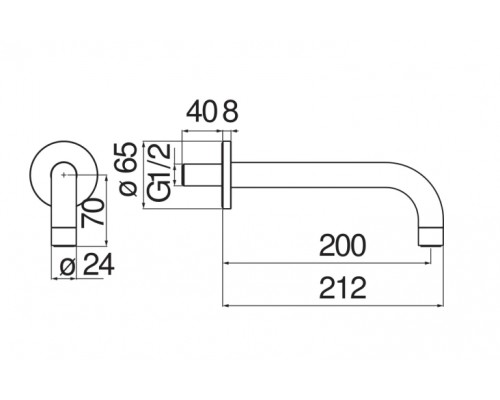 AV00158/36BM излив, матовый черный AV00158/36BM