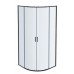 AQ ARI RO 08020BL Душевой уголок 1/4 круга, двери раздвижные 800x800x2000, профиль черный, стекло прозрачное AQ ARI RO 08020BL