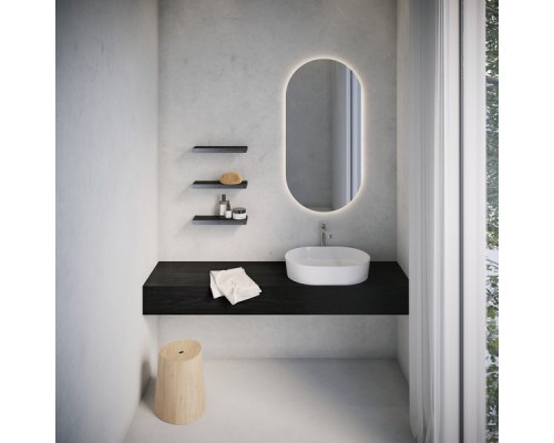 Полка SLIM S прямая черный/хром X07P575