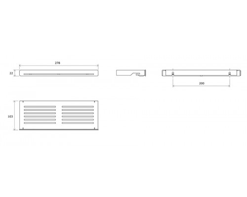 Полка SLIM S прямая черный/хром X07P575