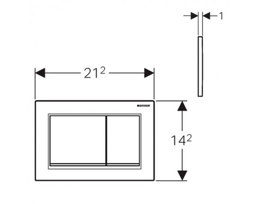 115.080.KK.1 Смывная клавиша Geberit Omega30 для двойного смыва к 111.003/030/060 белый/позолота 115.080.KK.1