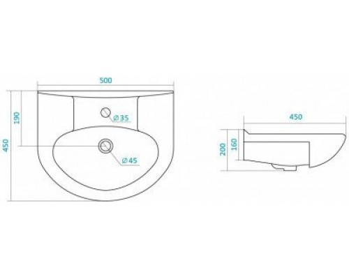 1.WH11.0.243 КАННЫ-50 мебельный умывальник 1.WH11.0.243