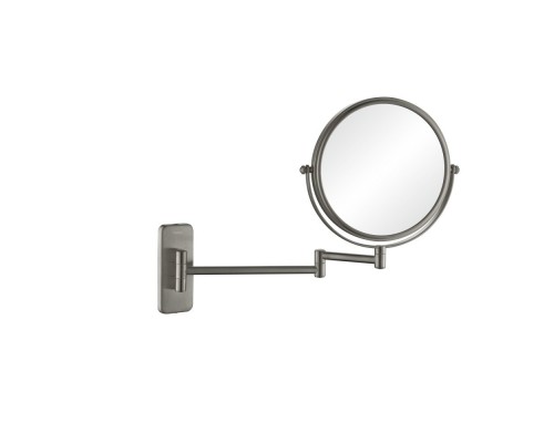 AQ4911BGM зеркало косметическое настенное 5х, оружейная сталь (шлиф. черный хром) AQ4911BGM