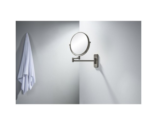 AQ4911BGM зеркало косметическое настенное 5х, оружейная сталь (шлиф. черный хром) AQ4911BGM