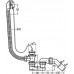 311537 Слив-перелив для стандартных ванн с цепочкой и пробкой (розетка нерж. сталь), с сифоном, 40/50, пластик 311537