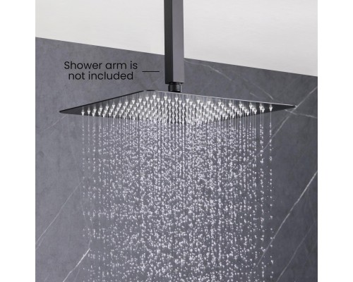 AQ2074MB квадратный верхний душ 3003002 мм, матовый черный AQ2074MB