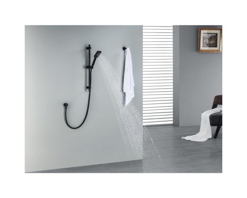 AQ2018MB ЛИРА душевой гарнитур 3jet 65 см, матовый черный AQ2018MB