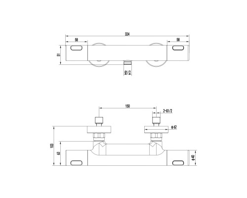 AQ1863CR НИКА термостатический смеситель для душа AQ1863CR