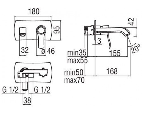 SI98198CR SOFI смеситель для раковины (внешняя часть) SI98198CR