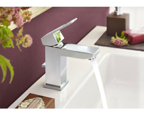 2312700E Eurocube Смеситель для раковины с донным клапаном и ограничением расхода воды, хром (замена 23127000) 2312700E