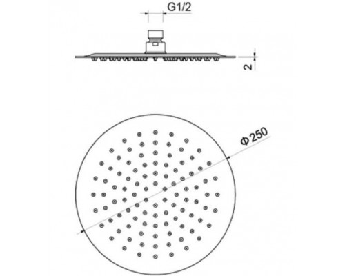 AQ2073CR круглый верхний душ 2502 мм AQ2073CR