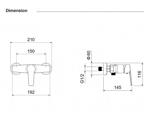 AQ1760CR ЛУГАНО смеситель для душа AQ1760CR