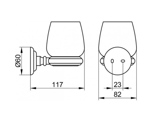 02150019000 ASTOR Держатель стакана в комплекте с хрустальным стаканом, хром (Снят с производства!) 02150019000