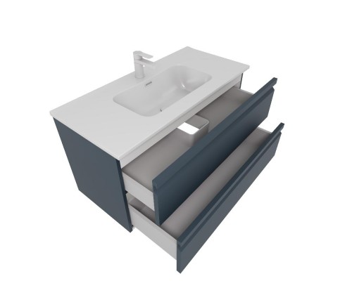 AQ77100-MG Комплект мебели: Тумба 100см ВЕГА с раковиной AQ4100-00, 2 ящика, цвет серый мат AQ77100-MG