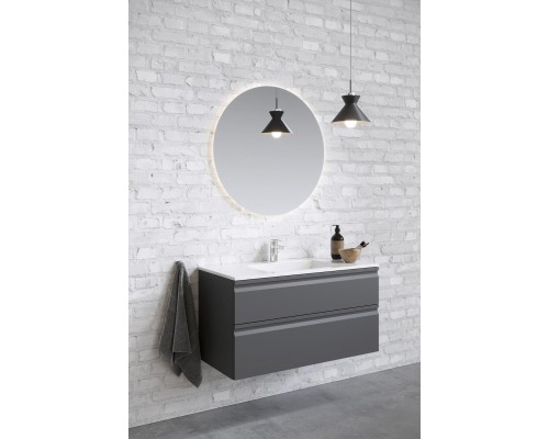 AQ77100-MG Комплект мебели: Тумба 100см ВЕГА с раковиной AQ4100-00, 2 ящика, цвет серый мат AQ77100-MG