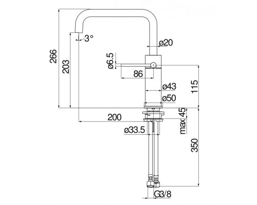 VE125134IX VELIS смеситель для кухни, шлифованый хром VE125134IX