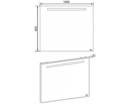 ZRU9302809 Laks Зеркало 100см, система антизапотевания,светодиодная подсветка,сенсорный выключатель ZRU9302809