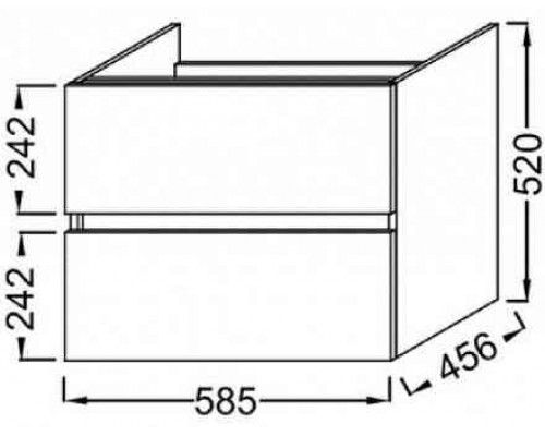 EB2381-E75 Tolbiac Тумба под раковину 60см, 2 ящика, цвет Дуб Давос натуральный EB2381-E75
