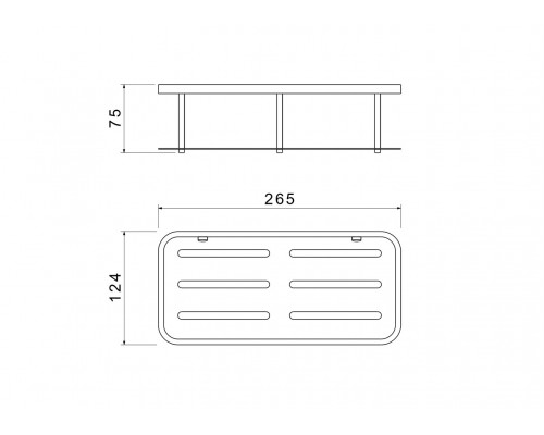 AQ4936BG полка для душа, шлиф. золото AQ4936BG
