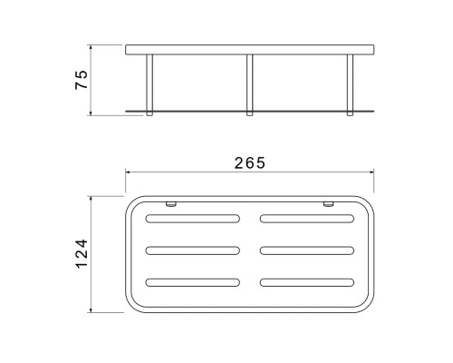 AQ4936BG полка для душа, шлиф. золото AQ4936BG
