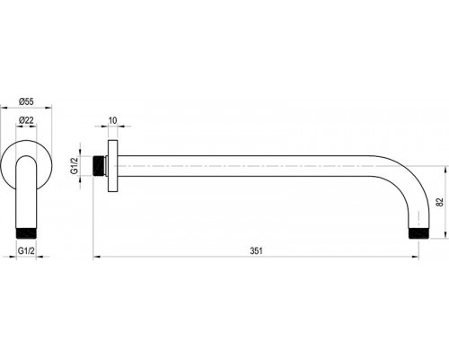 Вывод боковой для насадки 702.20 черный X07P571