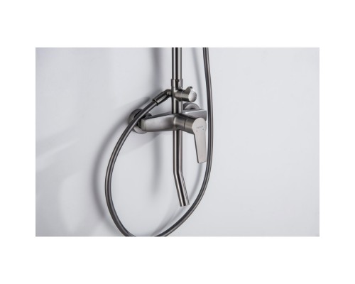 AQ2740BGM ЛУГАНО душевая система (смеситель для ванны) 255 мм, оружейная сталь (шлиф. черный хром) AQ2740BGM