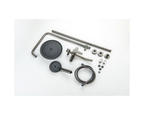 AQ2740BGM ЛУГАНО душевая система (смеситель для ванны) 255 мм, оружейная сталь (шлиф. черный хром) AQ2740BGM