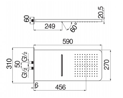 AD139/130CR верхний душ 5927 см AD139/130CR