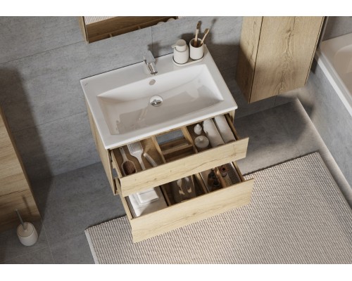 1A2795K0LYC70 Набор: 1A279501LYC70 Тумба-умывальник Либерти 75 Дуб Эльвезия/1WH501619 Раковина Элина 75 1A2795K0LYC70