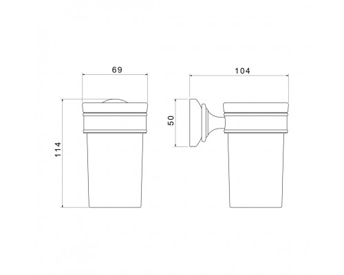 AQ4527PG КЛАССИК стакан с держателем, полир. золото AQ4527PG
