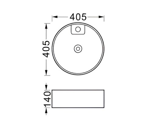 AQ5212-MB ЕВРОПА раковина 405405140 для установки на столешницу, матовый черный AQ5212-MB