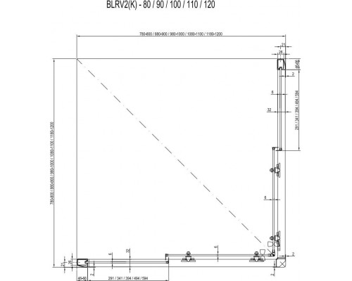 BLRV2K-110 дверь для комбинации с дверью блестящий + стекло Транспарент 1XVD0C00Z1