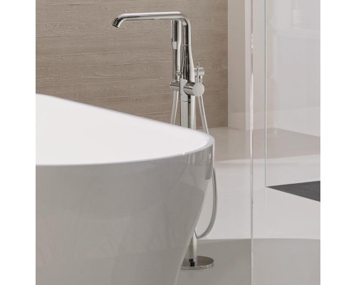 23491001 Essence+ Смеситель для ванны с душевым гарнитуром, напольный, хром 23491001