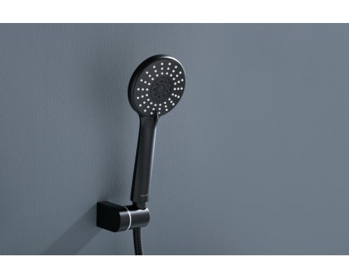 AQ1249MB ОБЕРОН смеситель для ванны с душевым набором 3jet, матовый черный AQ1249MB