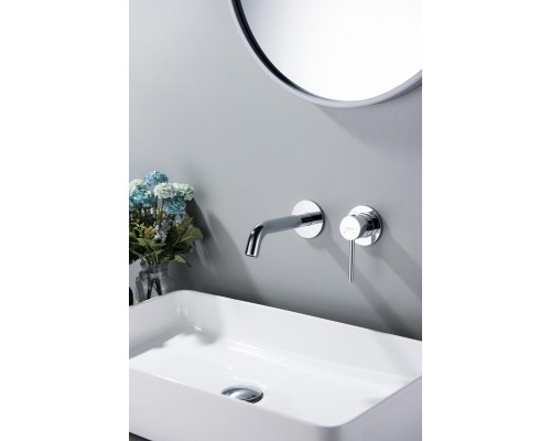 AQ1313CR ЕВРОПА смеситель для раковины настенный 2 отв. (внешняя и скрытая часть) AQ1313CR