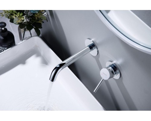 AQ1313CR ЕВРОПА смеситель для раковины настенный 2 отв. (внешняя и скрытая часть) AQ1313CR