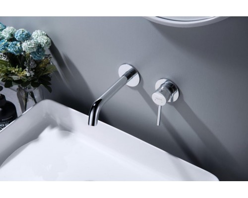AQ1313CR ЕВРОПА смеситель для раковины настенный 2 отв. (внешняя и скрытая часть) AQ1313CR
