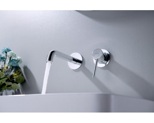 AQ1313CR ЕВРОПА смеситель для раковины настенный 2 отв. (внешняя и скрытая часть) AQ1313CR