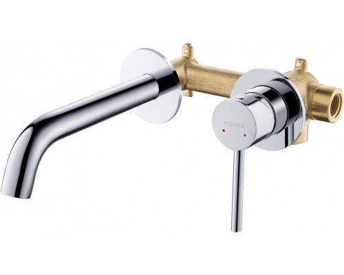 AQ1313CR ЕВРОПА смеситель для раковины настенный 2 отв. (внешняя и скрытая часть) AQ1313CR
