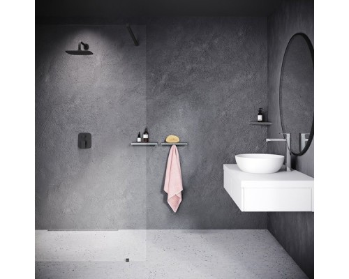 Полка SLIM C угловая черный/хром X07P576