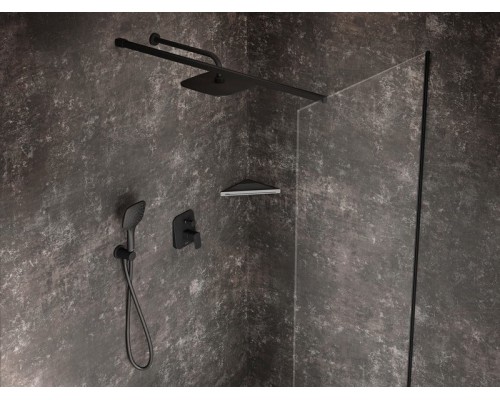 Полка SLIM C угловая черный/хром X07P576