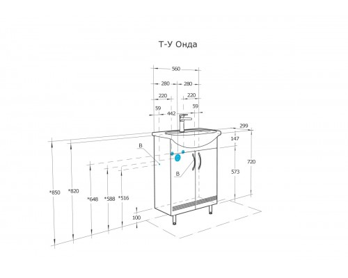 1A1228K1ON010 Набор: 1A122801ON010 Тумба Онда 60 / 131203S0011B0 умывальник Грация с переливом белый 60 1A1228K1ON010