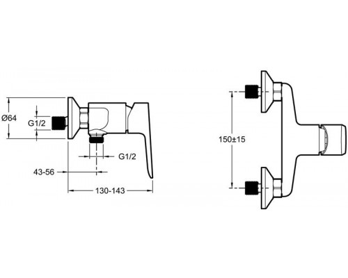 E29843-BL OSCAR смеситель для душа матовый черный E29843-BL