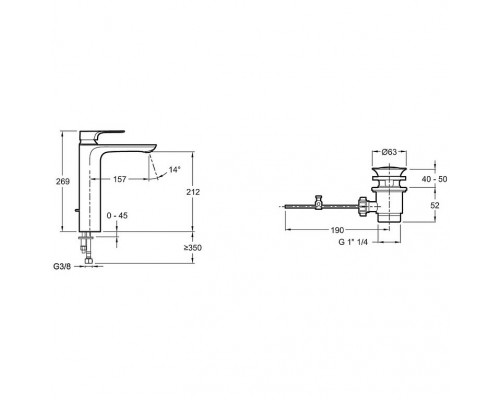 E72337-CP ALEO+ смеситель для раковины высокий E72337-CP