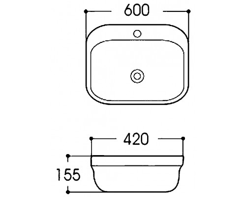 AQ6042-00 АМАДЕО раковина накладная 600420155 AQ6042-00