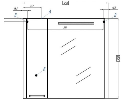 1A176702BR500 Зер-шкаф Брайтон 100 венге 1A176702BR500