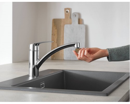 33281003 Eurosmart Смеситель однорычажный для мойки, низкий излив, хром 33281003