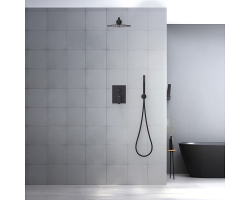 AQ1272MB ОБЕРОН Set 3 в 1 душевой комплект 2 режима, матовый черный AQ1272MB