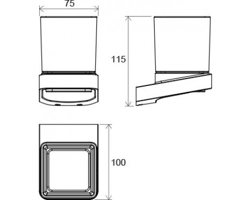 Держатель со стаканом (стекло) TD 210.00 X07P321